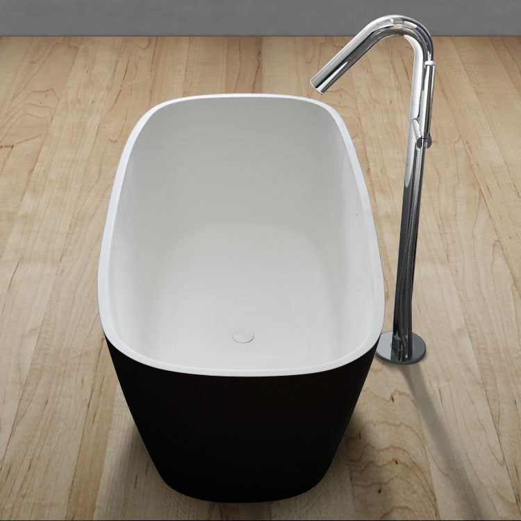 StoneArt Vrijstaand Badkuip BS-528 - zwart-wit mat - 175x75