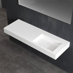 StoneArt wastafel LP4514-0R - mat wit - 140 x 48 cm