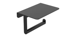 Alonzo toilet paper holder with shelf matt black