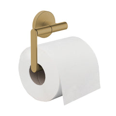 Alonzo toilet roll holder without flap brushed brass PVD