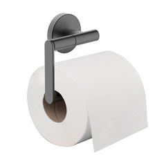 Alonzo toilet roll holder without flap gunmetal PVD