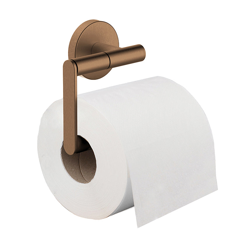 Alonzo Toilet Roll Holder without Cover Brushed Bronze Copper PVD