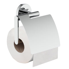 Alonzo toilet paper holder with lid chrome