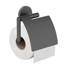 Alonzo Toilet Roll Holder with Flap Gunmetal PVD