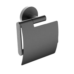 Alonzo Toilet Roll Holder with Flap Gunmetal PVD