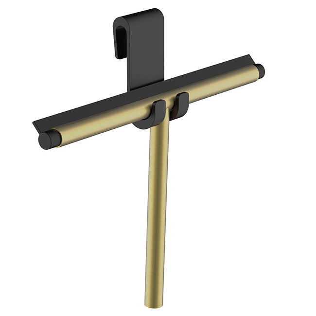 Alonzo window squeegee with flexible glass hook brushed brass PVD