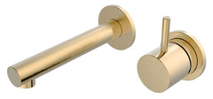 Style recessed basin mixer brushed brass PVD