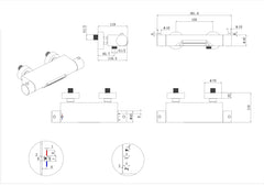 Style thermostatic bath mixer tap waterfall cooltouch gunmetal