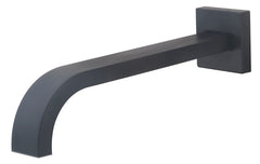 Bath spout square 25 cm 1/2'' matt black