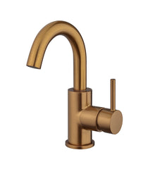Caral Basin mixer with swivel spout brushed bronze copper PVD