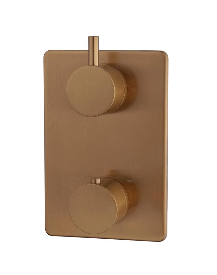 Caral concealed thermostat 2-way brushed bronze copper PVD