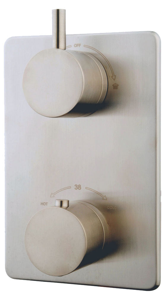 Caral trim set built-in thermostatic mixer 2-way brushed steel PVD
