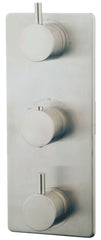 Caral built-in thermostat trim kit 3-way brushed steel PVD