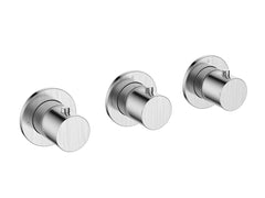 Caral built-in thermostatic shower mixer with 2 stopcocks brushed steel PVD