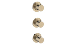 Caral afbouwdeel thermostatische douchekraan met 2 stopkranen geborsteld messing PVD