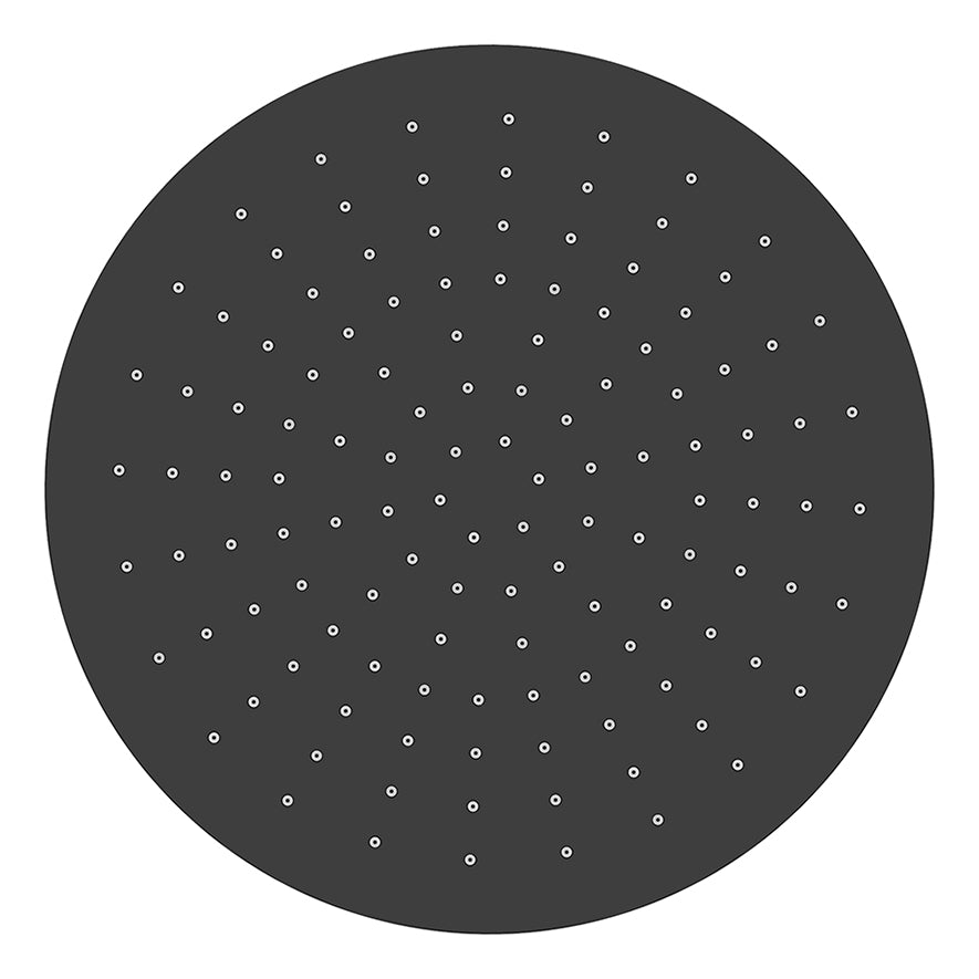 UniMatch hoofddouche rond 30 x 0,8 cm mat zwart