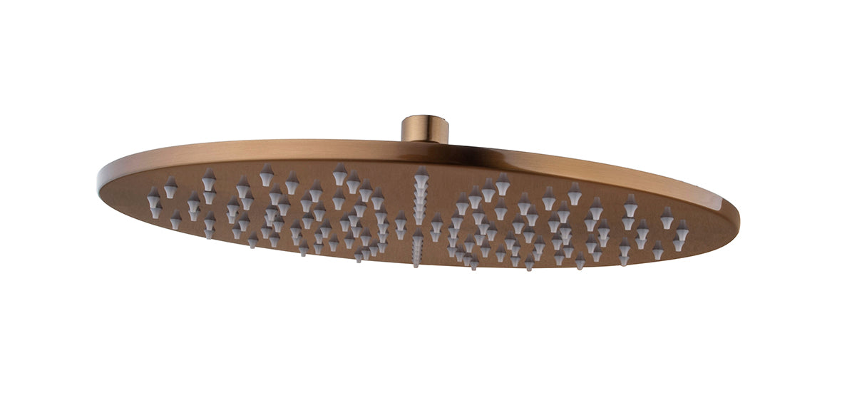 Caral hoofddouche rond 30 x 0,8 cm geborsteld brons koper