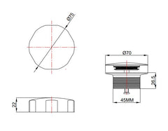 Doblar afbouwdeel badafvoer met overloop gunmetal