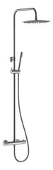 Ribbd thermostatic rain shower set surface-mounted brushed steel PVD