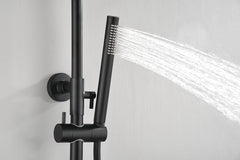 Ribbd Thermostatic Surface-Mounted Rain Shower Set Matte Black