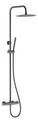 Ribbd thermostatic exposed rain shower set gunmetal PVD