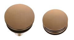 Caral built-in part round bath drain with overflow and fill function brushed bronze copper PVD