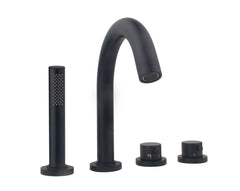 Caral bath rim thermostatic mixer 4-hole matt black