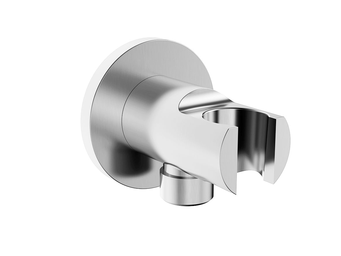 UniMatch wandaansluitbocht met handdouchehouder rond 1/2" chroom