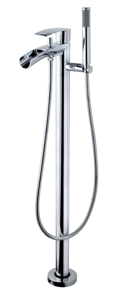 Lima freestanding waterfall bath mixer complete chrome