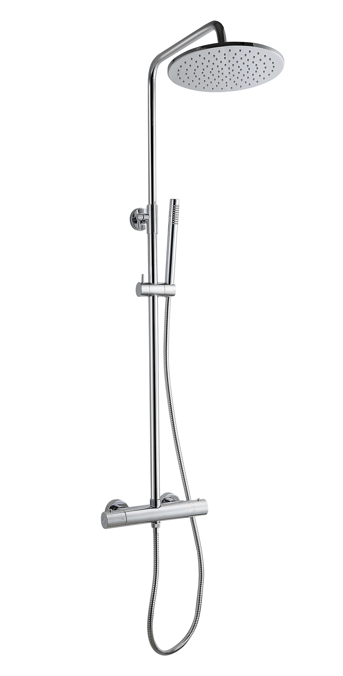 Caral Thermostatic Exposed Rain Shower Set Chrome