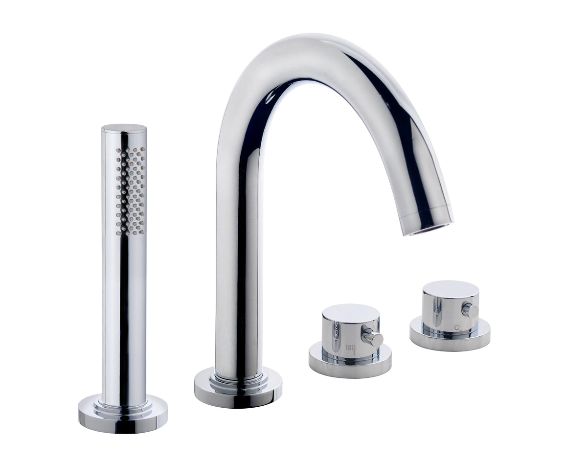 Caral trim set bath rim thermostat 4-hole chrome