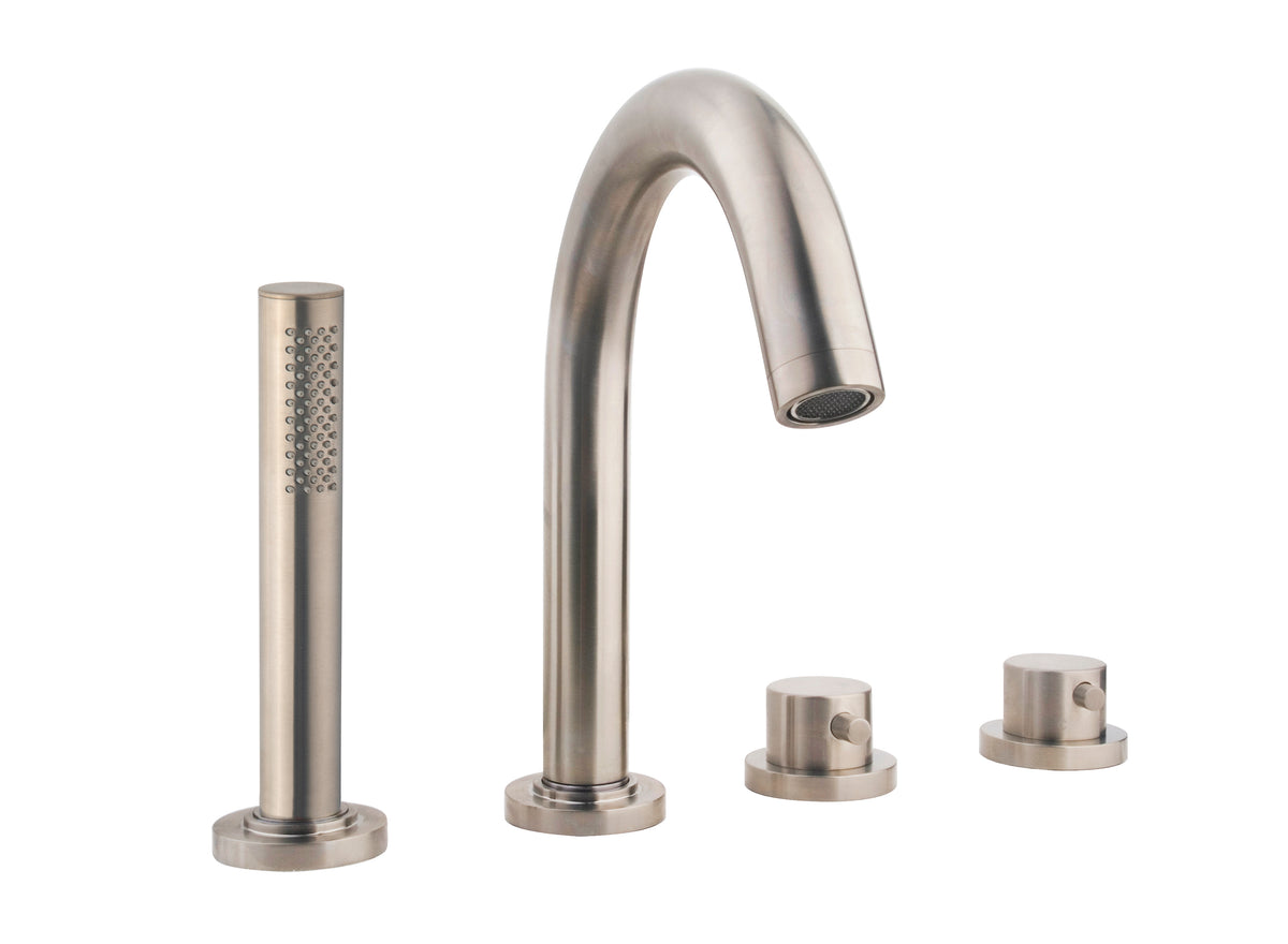 Caral trim kit bath rim thermostat 4-hole brushed steel PVD