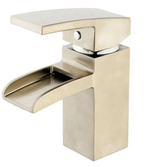 Rombo wastafelkraan waterval met clickwaste geborsteld staal