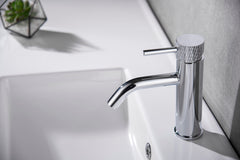 Ribbd wastafelkraan met coldstart chroom