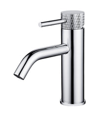 Ribbed basin mixer chrome
