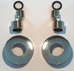 Rio set s-koppelingen met rozet voor kraan 15 cm 1/2" x 3/4" chroom