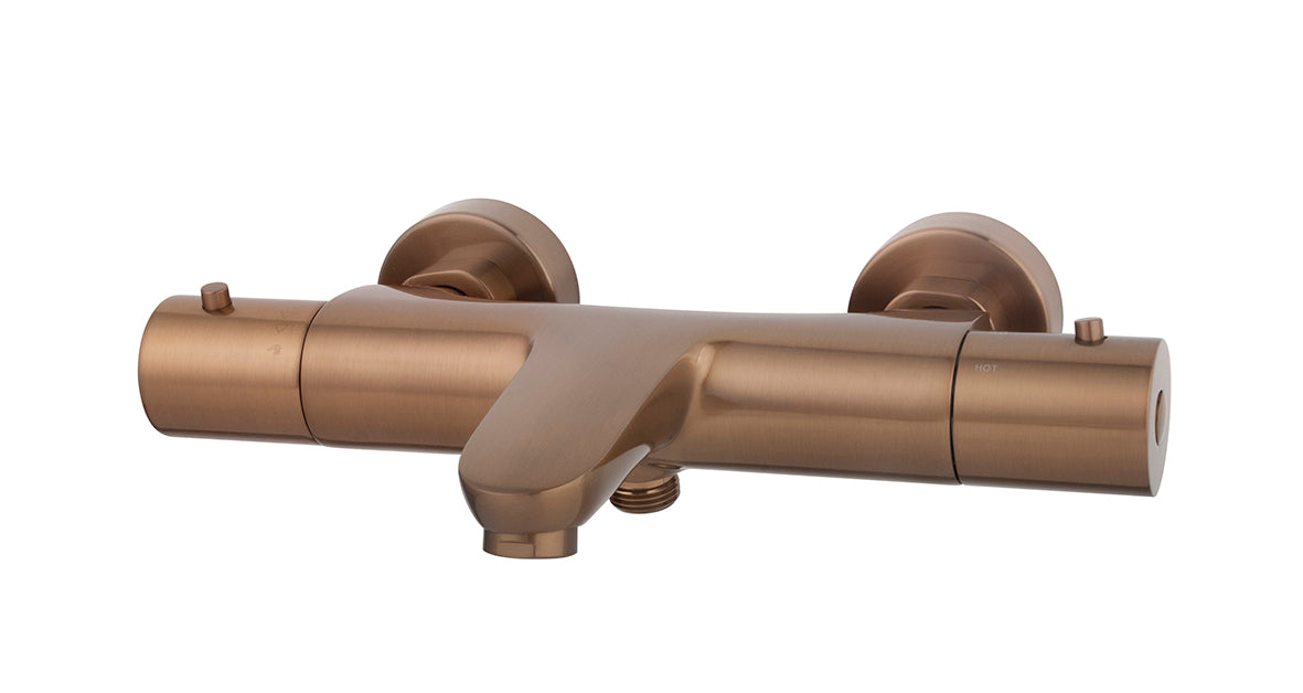 Caral Thermostatic Bath Mixer Brushed Bronze Copper PVD