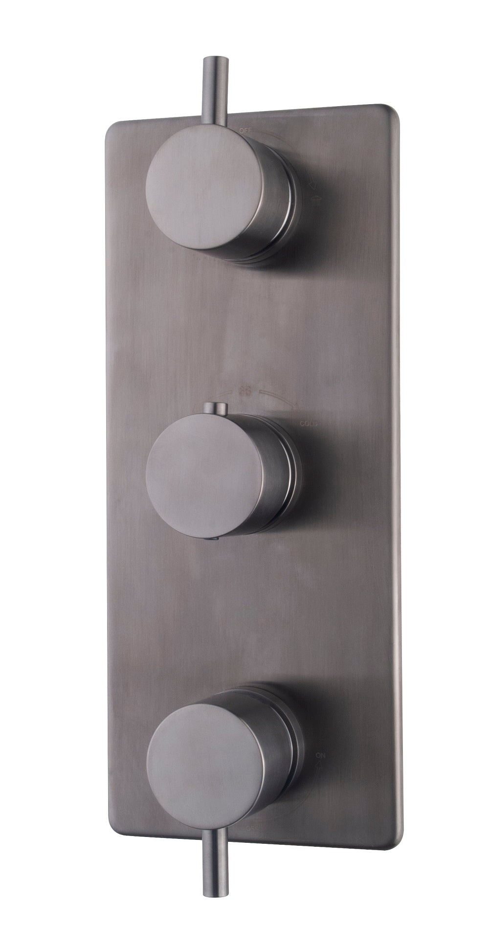 Caral afbouwdeel inbouwthermostaat 3 weg gunmetal PVD