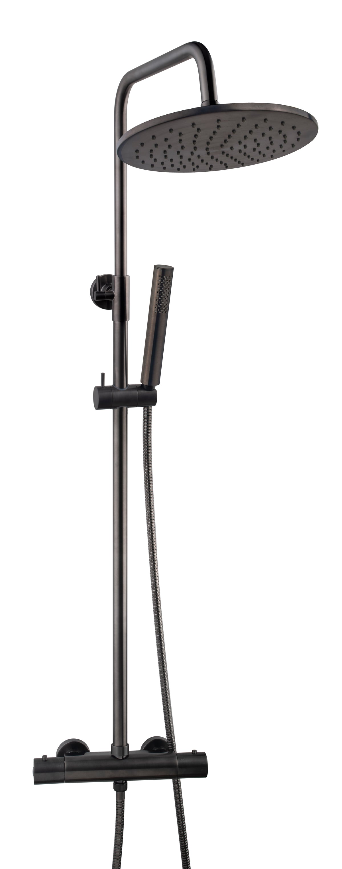 Caral thermostatic exposed rain shower set gunmetal PVD