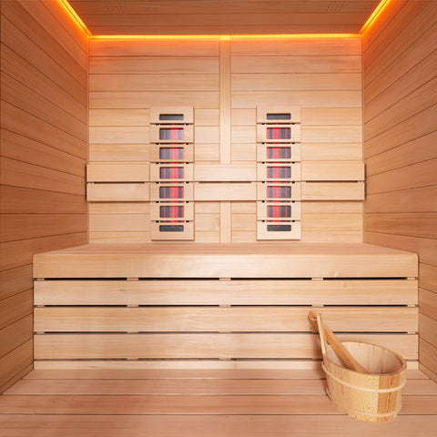 AWT Sauna E1614C-IR Hemlock 160x150 ohne Ofen