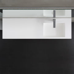 StoneArt Wastafel LP4516R wit 160cm mat