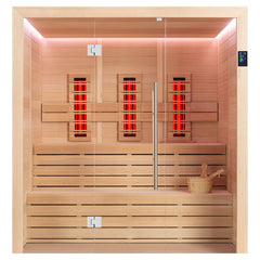 AWT Sauna E1614B-IR Hemlock 180x150 ohne Ofen