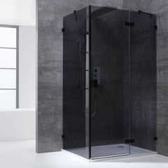 AWT Duschabtrennung LAS1200-B schwarz 120x90 rechts