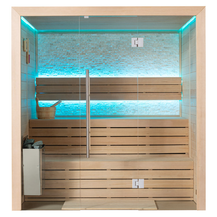 AWT Sauna E1604B Hemlock 180x150 9kW TheWall Bi-O