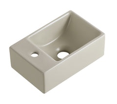 Wiesbaden Rhea XXS fontein - links - 1 kraangat- 30,5 x 18 x 11 cm - keramiek - beige