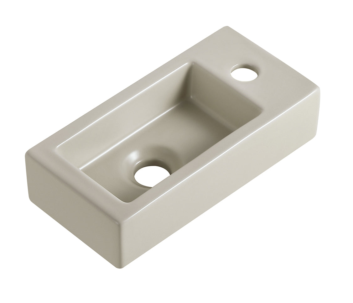 Rhea S mini fontein - rechts - 36,5 x 18 x 9 cm - keramiek - beige