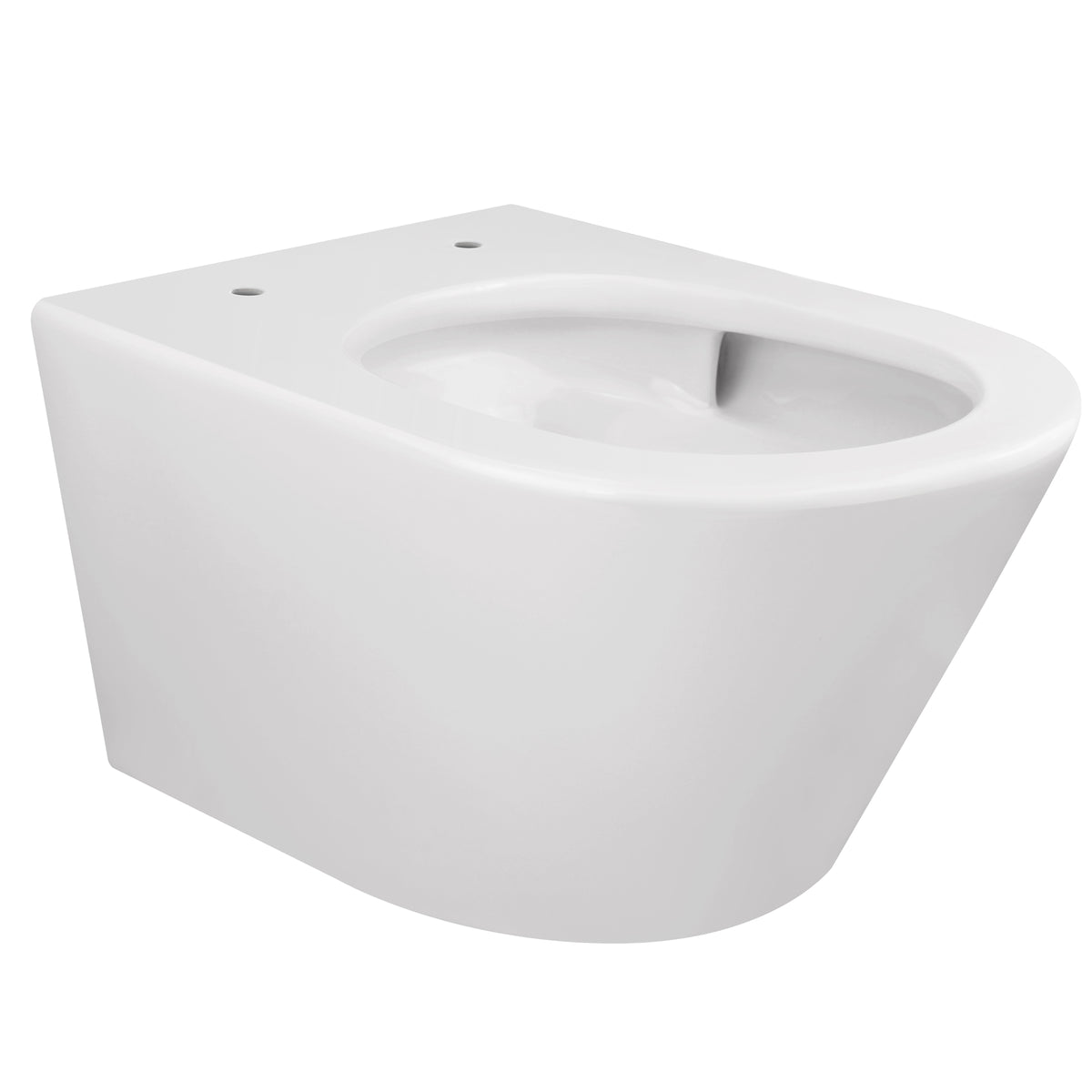 Vesta Tornado flush wall-hung toilet rimless with nano-coating with Shade slim toilet seat soft-close and quick release gloss white