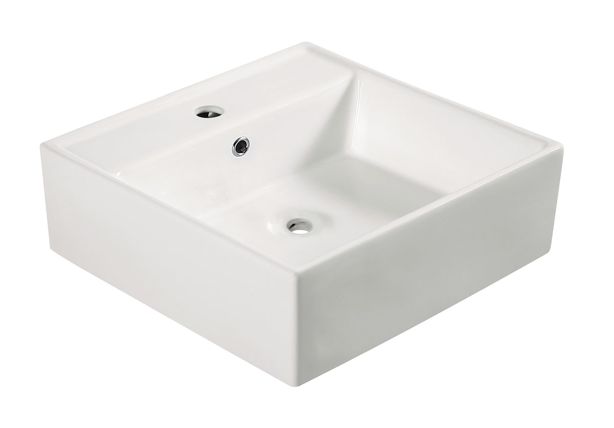 Larx waskom vierkant 46 x 46 x 16,5 cm keramiek glans wit