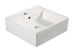 Larx waskom vierkant 46 x 46 x 16,5 cm keramiek glans wit