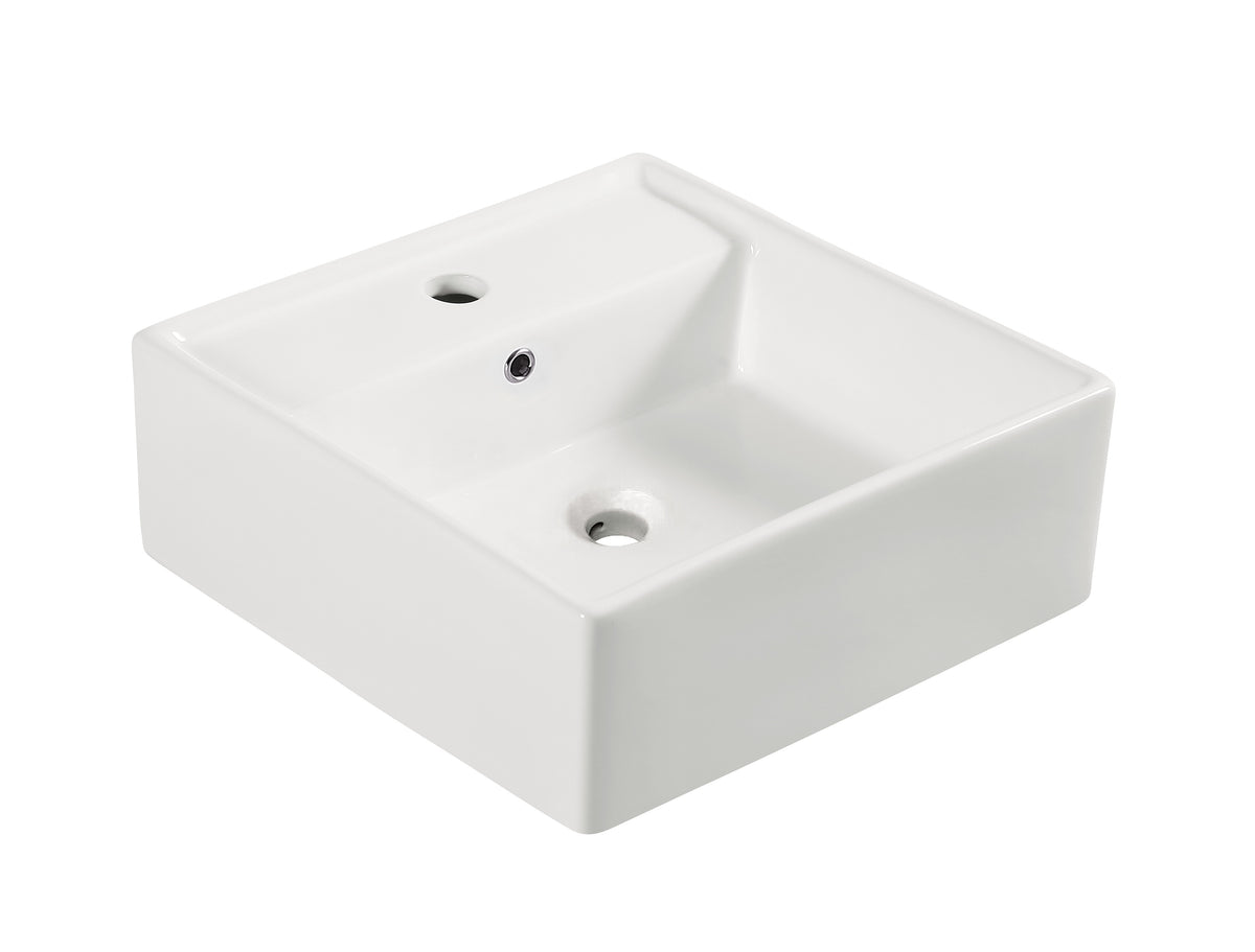 Larx waskom vierkant 41 x 41 x 15 cm keramiek glans wit